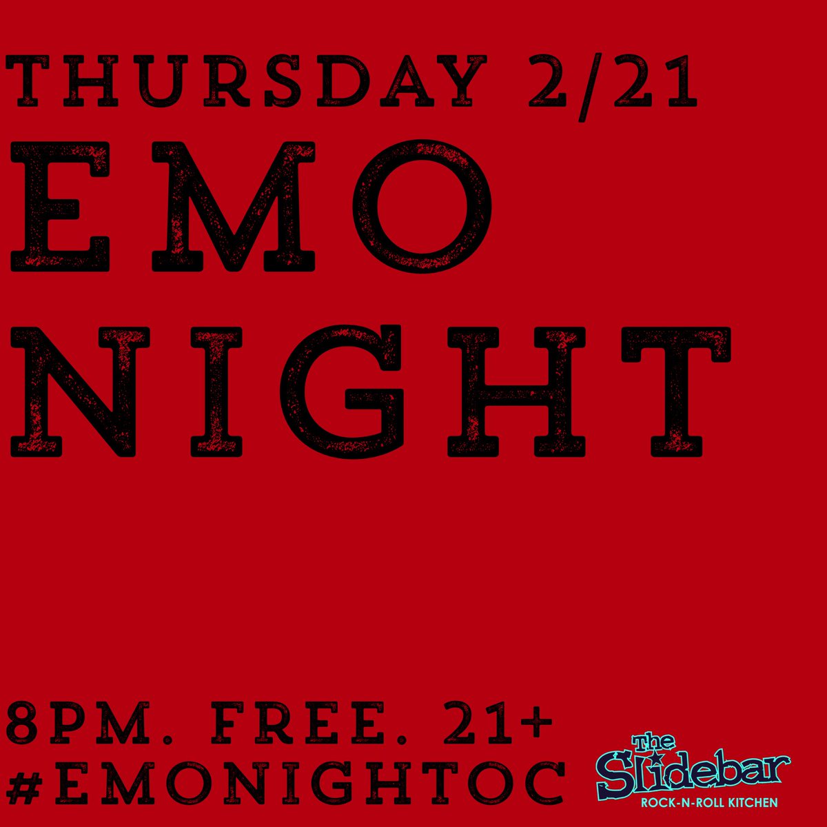 theslidebar's tweet photo. Nothing but singalongs all freakin’ night. #EmoNightOC is TONIGHT. DJs on the patio and live performances by @dayseeker @illusivela & @farewellwinters in the performance room. GET Here! https://t.co/MD7JwHeXjJ