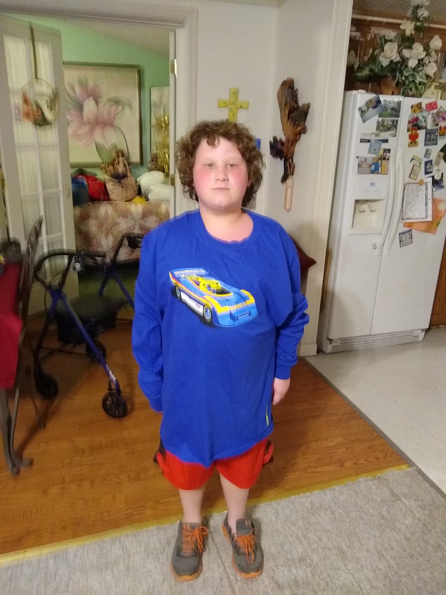 @SunocoRacing my son with his shirt he got at Daytona. #fueledbysunoco