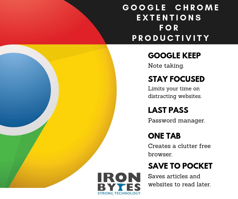 BytesIron's tweet image. Finding yourself on Facebook instead of getting work done? 🙄 Here are tips to improve your productivity while you're online. 🤓 #IronTips #kalamazoo #wmu #discoverkalamazoo #westermichiganuniversity #googlechrome #google #tips