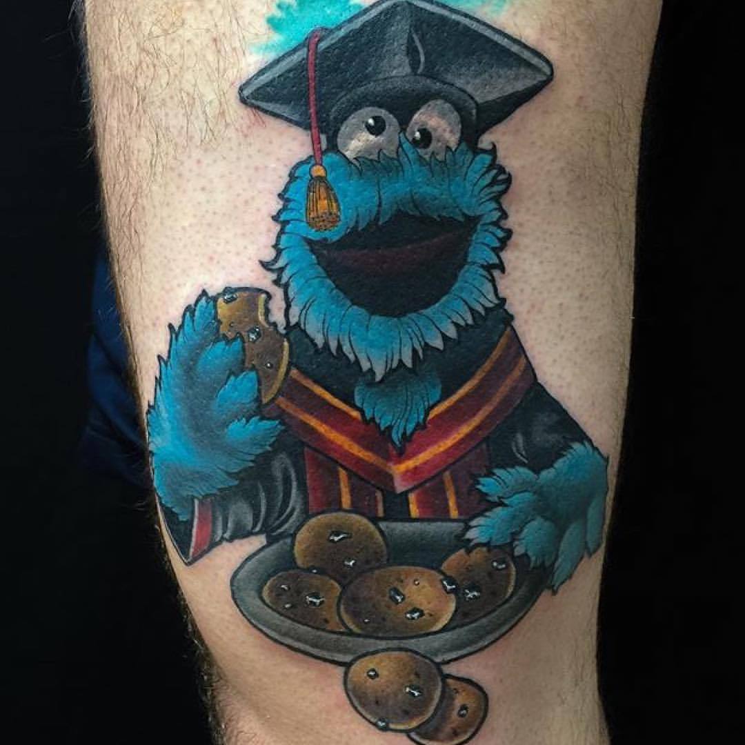 Cookie Monster tattoo by Grecha Tattoo | Post 19186