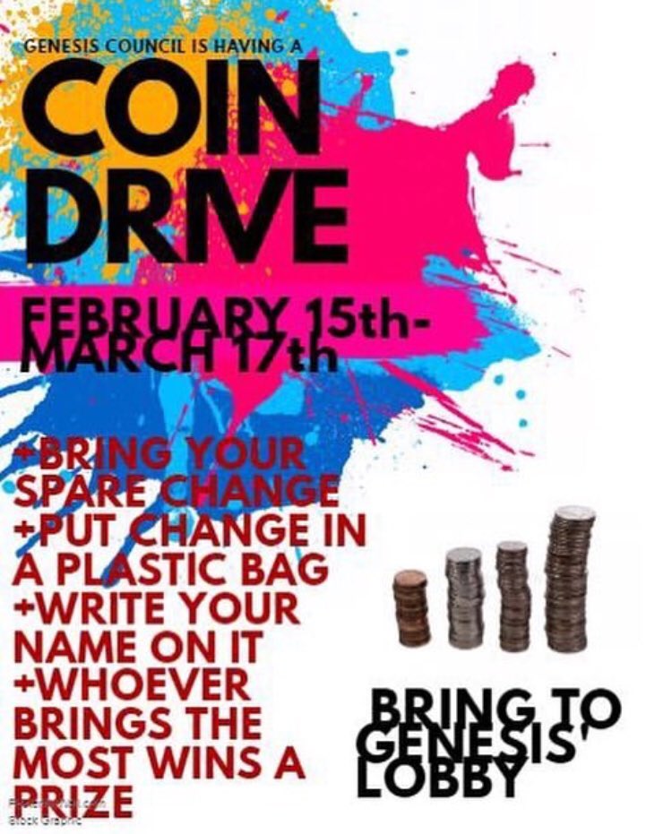 GenesisTheatre_'s tweet photo. The Genesis Council is hosting a Coin Drive now till March 17th! Bring your coins to Genesis when you come see βR&Jβ this weekend!! #RJGenesis #CoinDrive https://t.co/HRuU3K95Fy