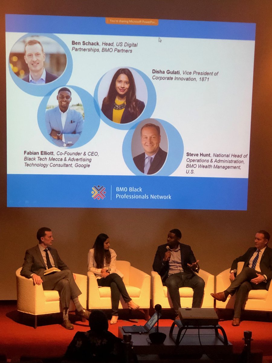 Interesting conversation on innovation hosted by the BMO Black Professional Network. Congrats to BPN organizers on stimulating a great dialogue! #ProudtoworkatBMO