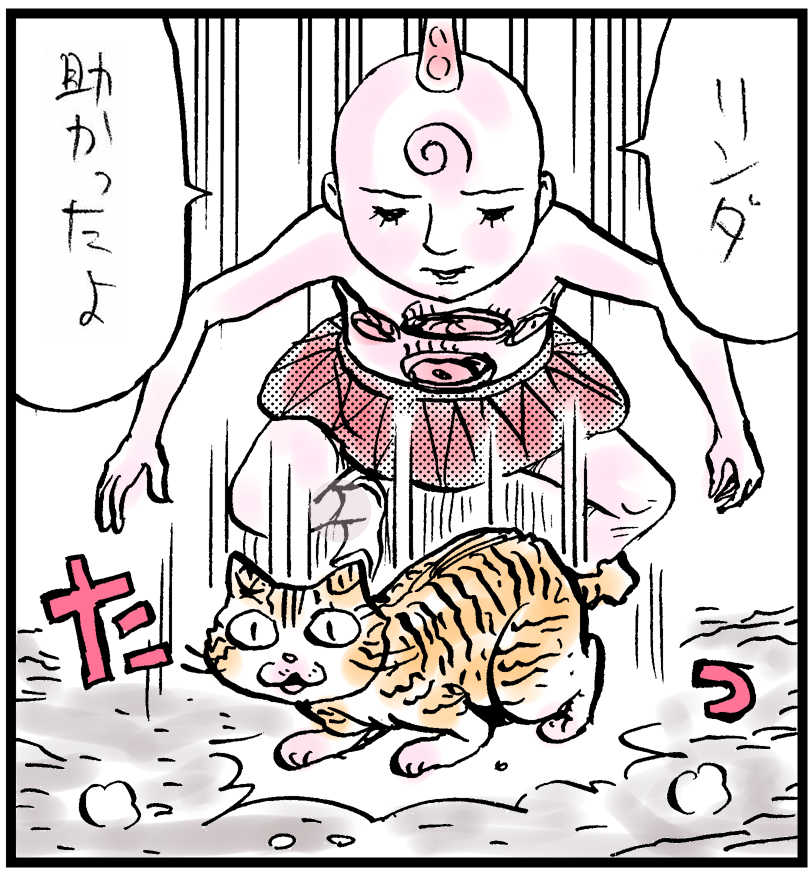 猫の日ということで、リンダと謎の少年でもどうぞ。「忍風!肉とめし」第2集好評発売中。 