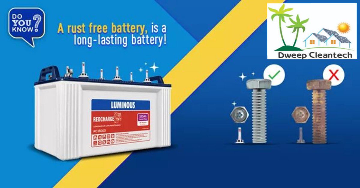 ShubhamBaluni2's tweet image. Keep the terminals of your battery clean to avoid rusting and frequent discharging. Dweep Cleantech Pvt. Ltd.