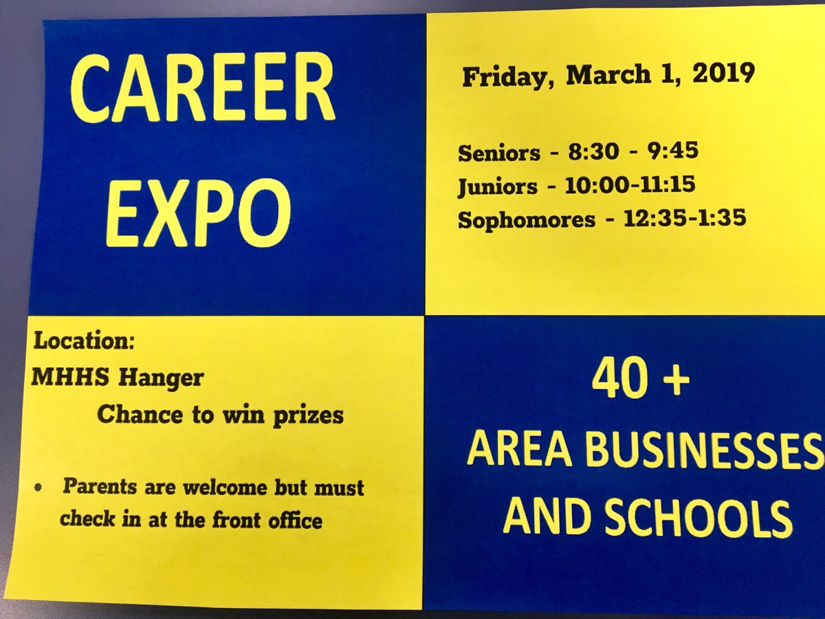 3rd Annual MHHSCA Career EXPO - next Friday, March 01, 2019