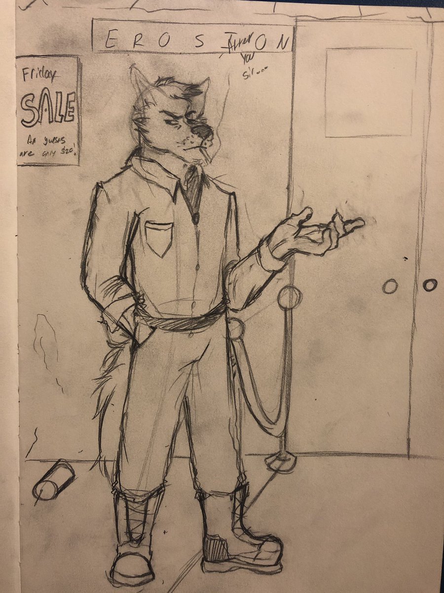 Typicaleo's tweet photo. Recent sketch, super messy. Posting it now cause it prob wonโt be finished?
#supermessy #sketch #furry https://t.co/NtL2SgFeFj