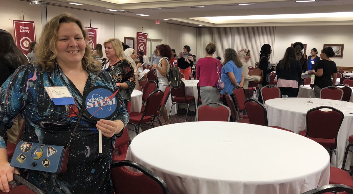 RocketCaley's tweet photo. .@FloridaTech #WomenInSTEM event again this year...great to talk with students along with catching up with women engineers in the area before watching Purdue #BeatIU at a #SpaceCoast gathering & seeing the Bionic Tigers @FRC1592 coming up with ๐ค names hours before #StopBuild https://t.co/14aaw9HAkv