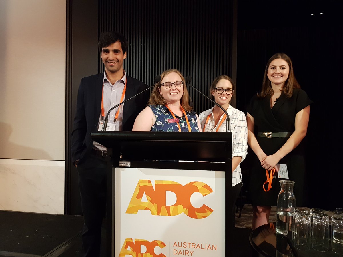 rachrodney's tweet photo. Australia's up and coming dairy scientists are talking about everything from virtual fencing to picking the right pastures at the #adc2019 #researchlife #ausag #dairysci https://t.co/XrJlxu2mVA