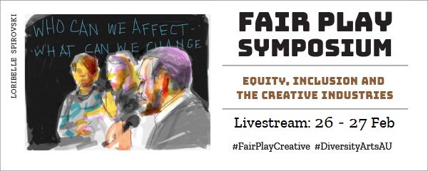 Join our Livestream of #FairPlayCreative Symposium on 26 - 27 Feb from 9am - 4:15pm AEDT!

Don’t miss First Nations, Disability &amp; CALD communities on improving Equity &amp; Inclusion in the Arts. Presented by #DiversityArtsAu, <a href="/wheelercentre/">The Wheeler Centre</a> &amp; our partners: facebook.com/DiversityArtsA…