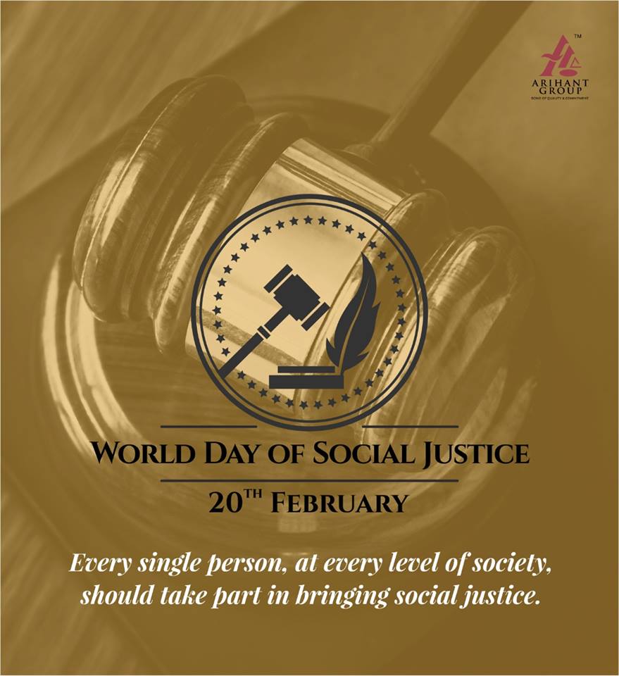 ArihantBuildcon's tweet photo. This #WorldDayofSocialJustice, let's pledge for peaceful co-existence by making efforts to tackle issues of poverty, unemployment and exclusion.
#SocialJustice #SocialJusticeDay #HumanRights #ArihantGroup #RealEstate https://t.co/GRRRh9bOwY