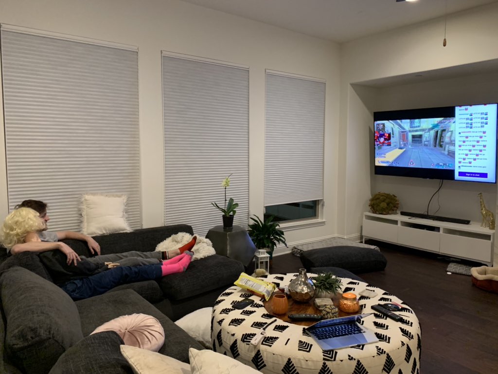 Sodapoppintv's tweet image. My gf and i watching my boy @NickPolom compete in Apex tournament today! :D