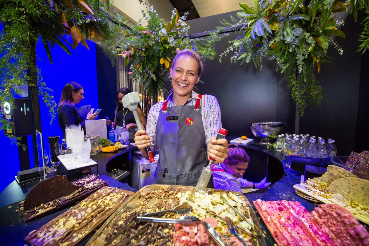 MelbConventions's tweet photo. Visit @MCEC at the #MelbourneStand and wrap your lips around their dessert smash. With 3 scrumptious flavours to choose from: Black Forest, Funky Monkey and Berry &amp; Lemon Pavlova, you'll be back for more. #AIME2019 #MCEC #EventProfs #Dessert | Image @SDPMedia https://t.co/aRLDr3UQAH