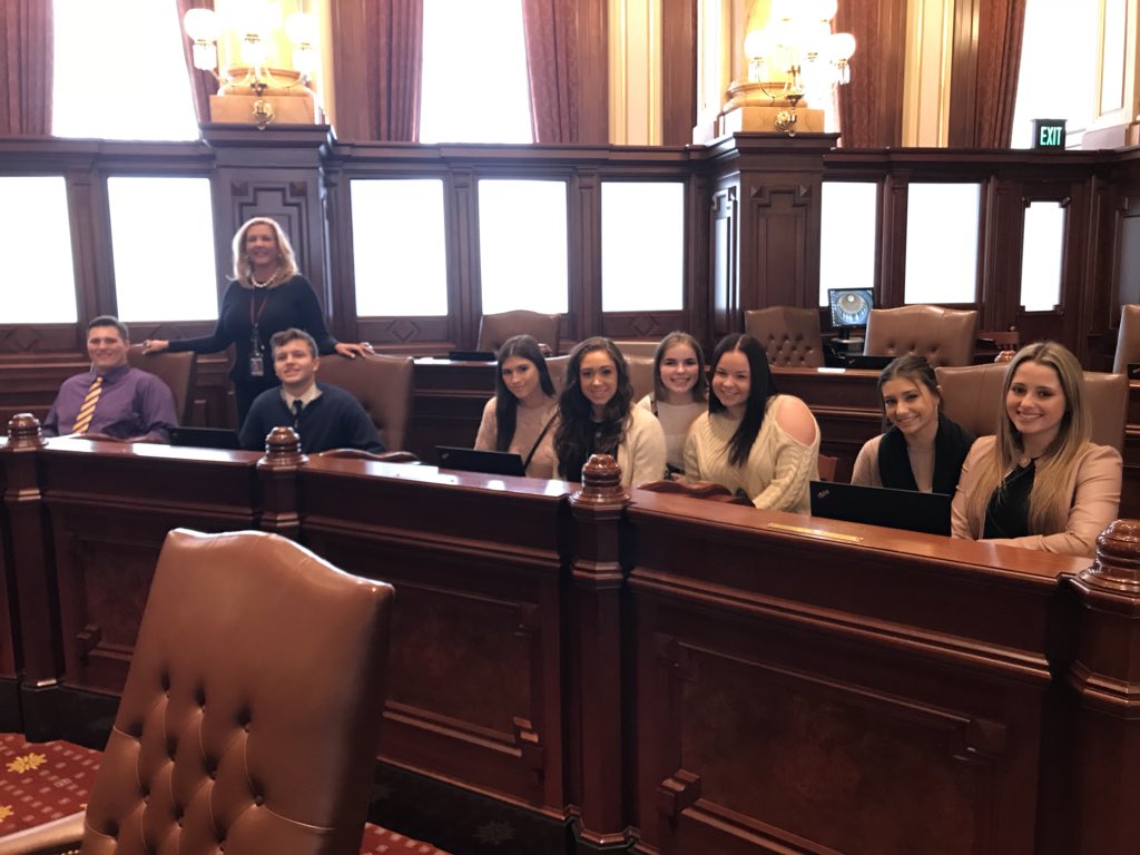 JCAonline's tweet photo. Thank you to Rep. John Connor, Sen. Bertino-Tarrant, Sen. Pat McGuire, Sen. Sue Rezin, and Sen. Laura Murphy for honoring @HilltoppersFB and @JCAVdance on the Senate floor of the Capitol this morning. Connor, Tarrant, McGuire, &amp; Murphy are all alums, Rezin a Hilltopper mom! https://t.co/A0bz8CazqR