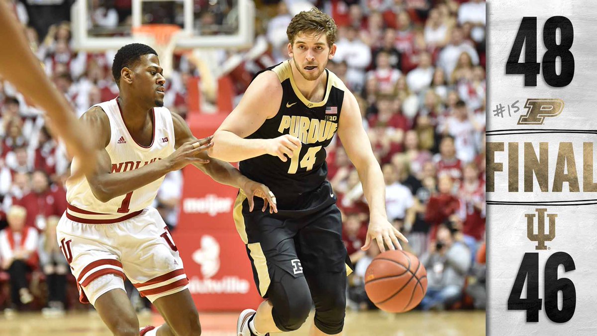 BoilerBall's tweet image. FINAL:
#Purdue 48
Indiana 46

#OURSTATE