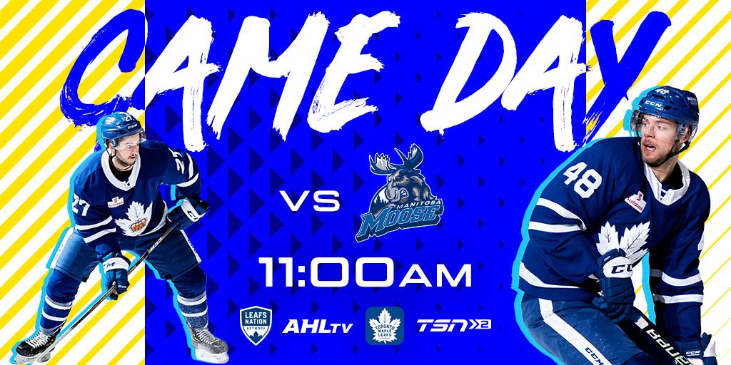 Game Day! The Moose are in town today for our first School Day Game of the season at @CocaColaClsm.
Puck drops at 11AM on Leafs Nation Network, AHLTV, @TSN_Sports 2 and NHL Network. Fans can also stream the game live in the @MapleLeafs App. #MarliesLive