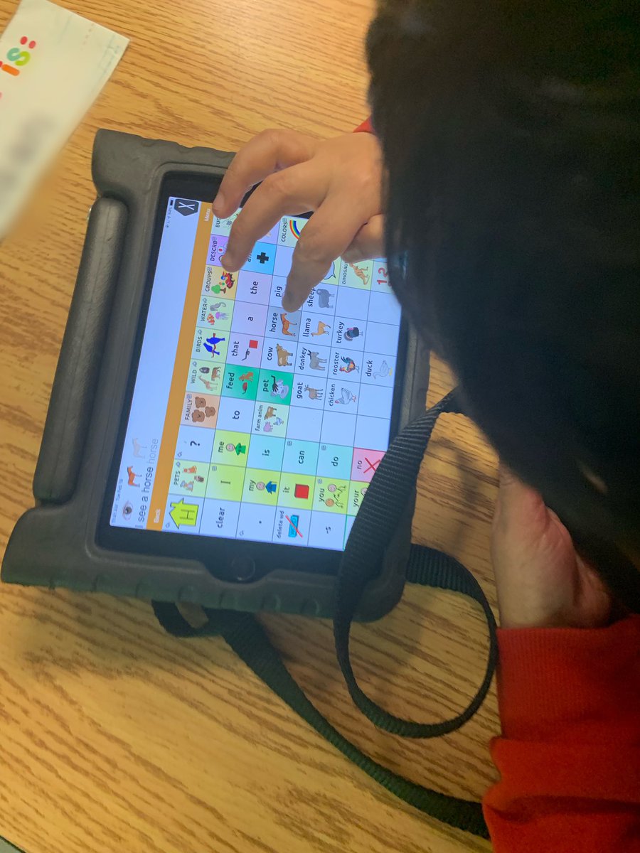 WindsorSpeech's tweet photo. We had fun playing an animal guessing game during our #core language group this morning! @WindsorWildcats @angeluswindsor #corevocabulary #schoolslp #answeringquestions #whquestions #yesno #labeling #sentenceformulation #modelAAC #commenting #responding https://t.co/t7JvqKFnR4