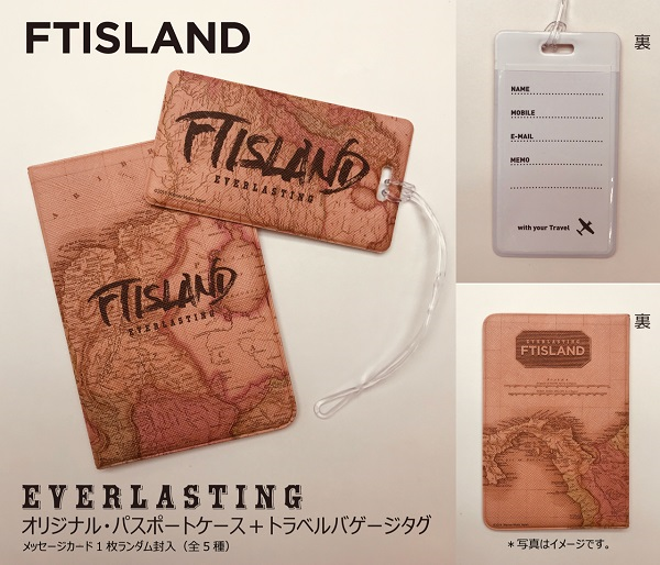 fncmusicjapan's tweet photo. #FTISLAND 3/27発売『EVERLASTING』FC盤をご購入で、パスポートケースとトラベルバゲージタグ（クリアケース同封）、そしてメンバーからのメッセージカードがランダムで1枚封入✨このグッズは「God Bless You」のMVにも登場❤ぜひチェックしてください！ご予約はお早目に☆https://t.co/rMicuZBtRN … https://t.co/K3bevJUd7N