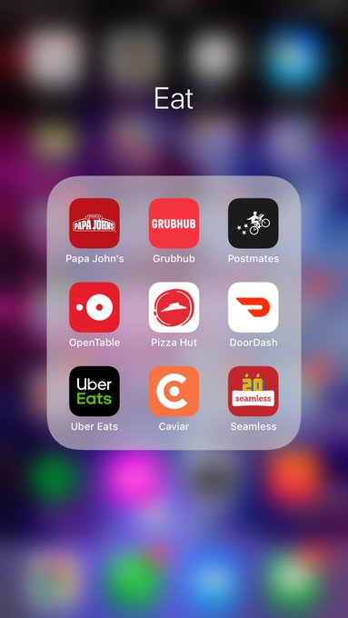 This is a totally normal amount of food delivery apps to have, right? right?! https://t.co/xweyYhOj0