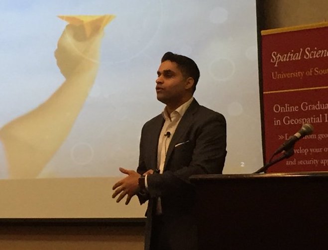 USC_SSI's tweet photo. The 2019 Los Angeles #GeospatialSummit is thrilled to welcome back @Accenture Managing Director Manish Dasaur as our keynote! His talk "#Geospatial: Where To?" will focus on exciting innovations in the field. https://t.co/UL0U4qRha3