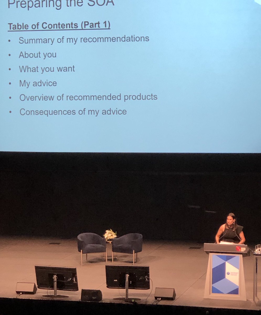 Some great Q &amp; A with Christina Kalantzis in Session 2C: The how-to-guide for a realistic, appropriate and compliant advice SOA #NC2019

Lot’s of passion around providing compliant advice (not just COMPETENT ADVICE)