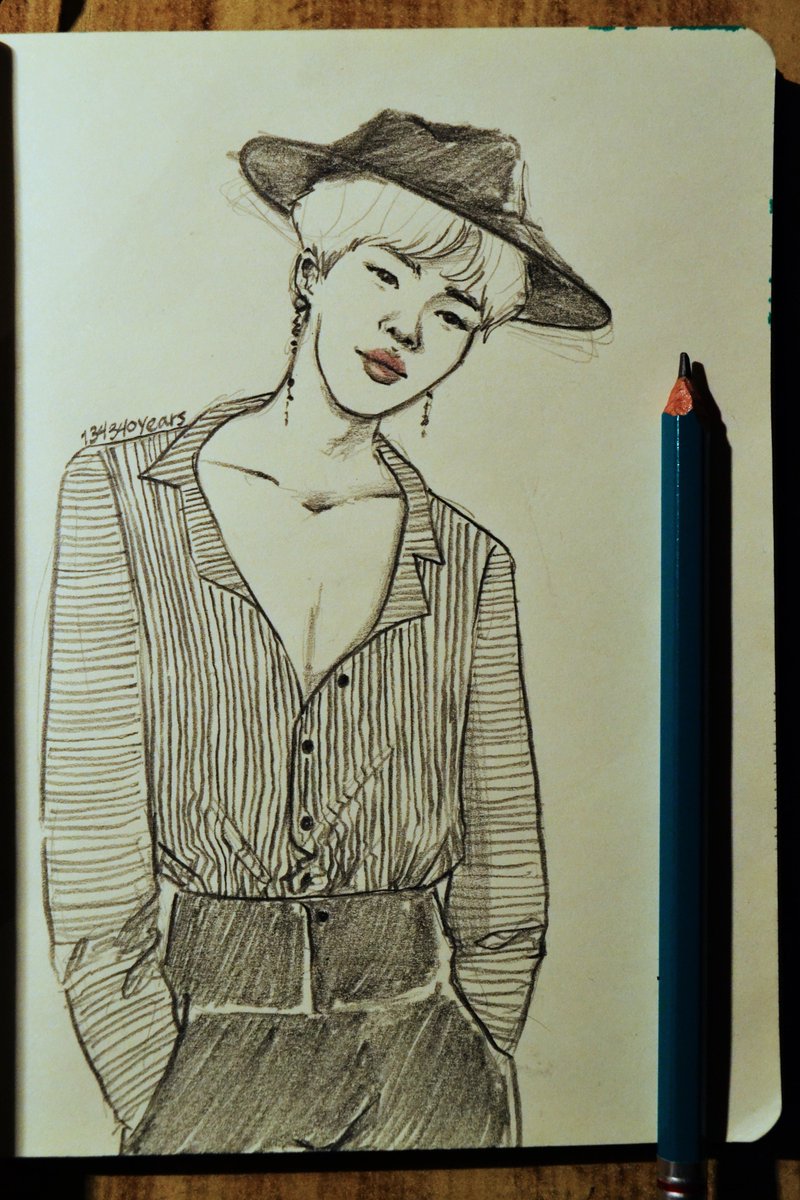 20190219 / day 50idk why it was so hard to draw him, it doesn't even look like jimin, but its jimin. sorry. (can you believe i've been drawing DAILY for 50 days! woohoo!) @BTS_twt