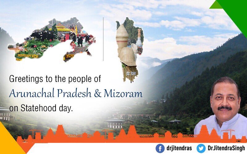 Greetings to the people of #ArunachalPradesh & #Mizoram on Statehood Day.
