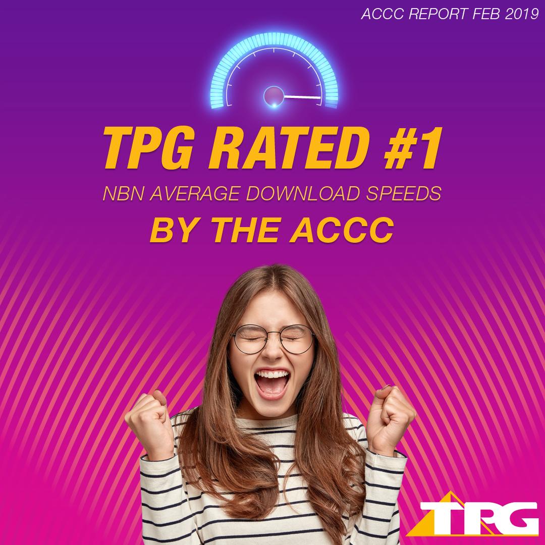 Yet another amazing result! For the 3rd time TPG has been ranked #1 for average NBN download speeds. Yes, we are the leaders in February's ACCC Measuring Broadband Australia report! Get the full report here link.tpg.com.au/wctuOM