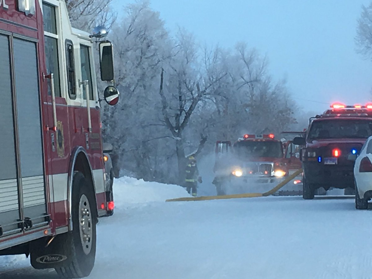 PerkinsSheriff's tweet photo. A big shoutout and thanks to Lemmon Fire and Rescue for braving the cold weather to extinguish a garage #fire this morning in Lemmon.
We are blessed to have great volunteers in #PerkinsCounty who volunteer their time to help others in need. https://t.co/ZO7NLqSOJh
