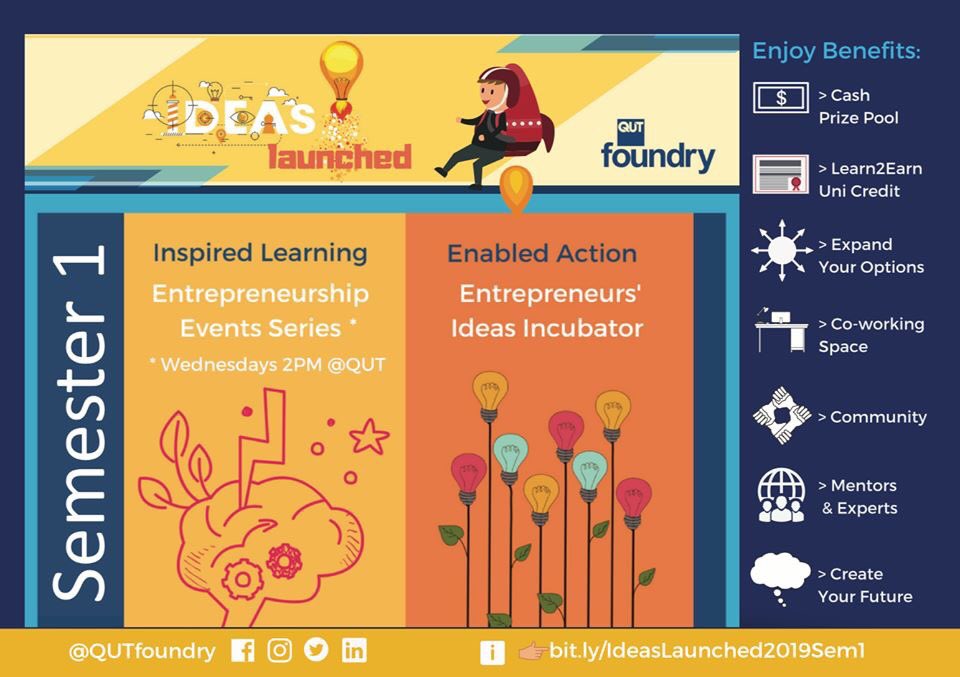 QUTEship's tweet image. We ♥️to see people, 💡💡 &amp;amp; #startups grow @QUTfoundry! Cheers🍻 @excisecloud: #IDEASlaunched ‘18 💰winners &amp;amp; now #QUT bluebox #accelerator team🙌