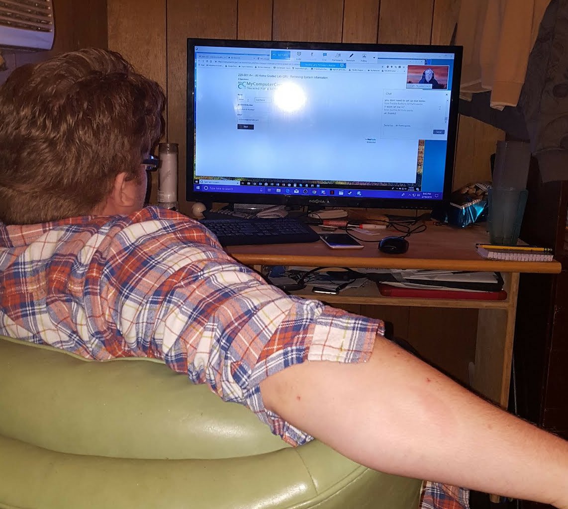mayerflower's tweet image. My son had his first online college course this evening! #MyComputerCareers  #Charlotte  #Futuregamedesigner  #collegeguy  #ProudMom