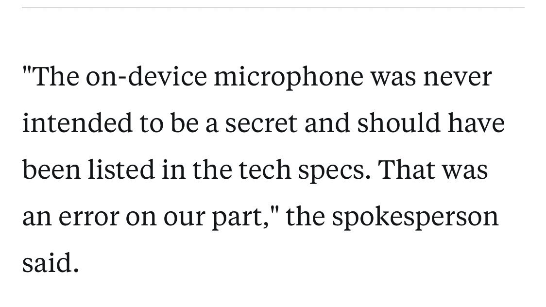 JoshConstine's tweet photo. I love how tech giants think calling some massive betrayal of user trust “an error” makes it all better. Google had a secret mic in Nest Secure. Wtf. https://t.co/XXYXSLe5qQ