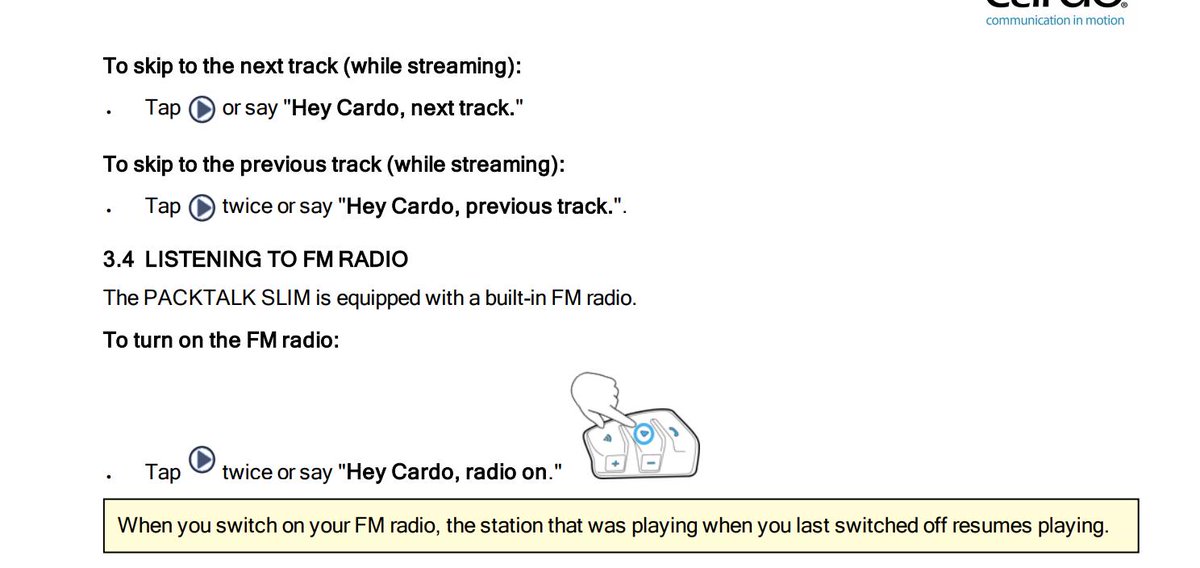 George LeVines (@rhymeswthgeorge) on Twitter photo Hey <a href="/CardoScalaRider/">Cardo Systems</a> your previous track trigger is the same as your FM radio trigger ... woops! Hey <a href="/CardoScalaRider/">Cardo Systems</a> your previous track trigger is the same as your FM radio trigger ... woops!