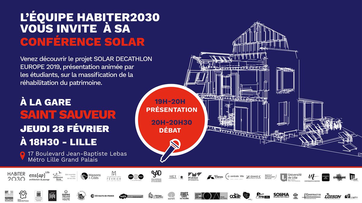 🏁 CONFÉRENCE SOLAR #03 À LA GARE SAINT SAUVEUR - LILLE
JEUDI 28 FÉVRIER 18H30 !
Comment réhabiliter massivement et améliorer thermiquement, d’ici à 2030, les maisons de l’ère industrielle ?
👉 On vous dit tout à Gare Saint Sauveur !