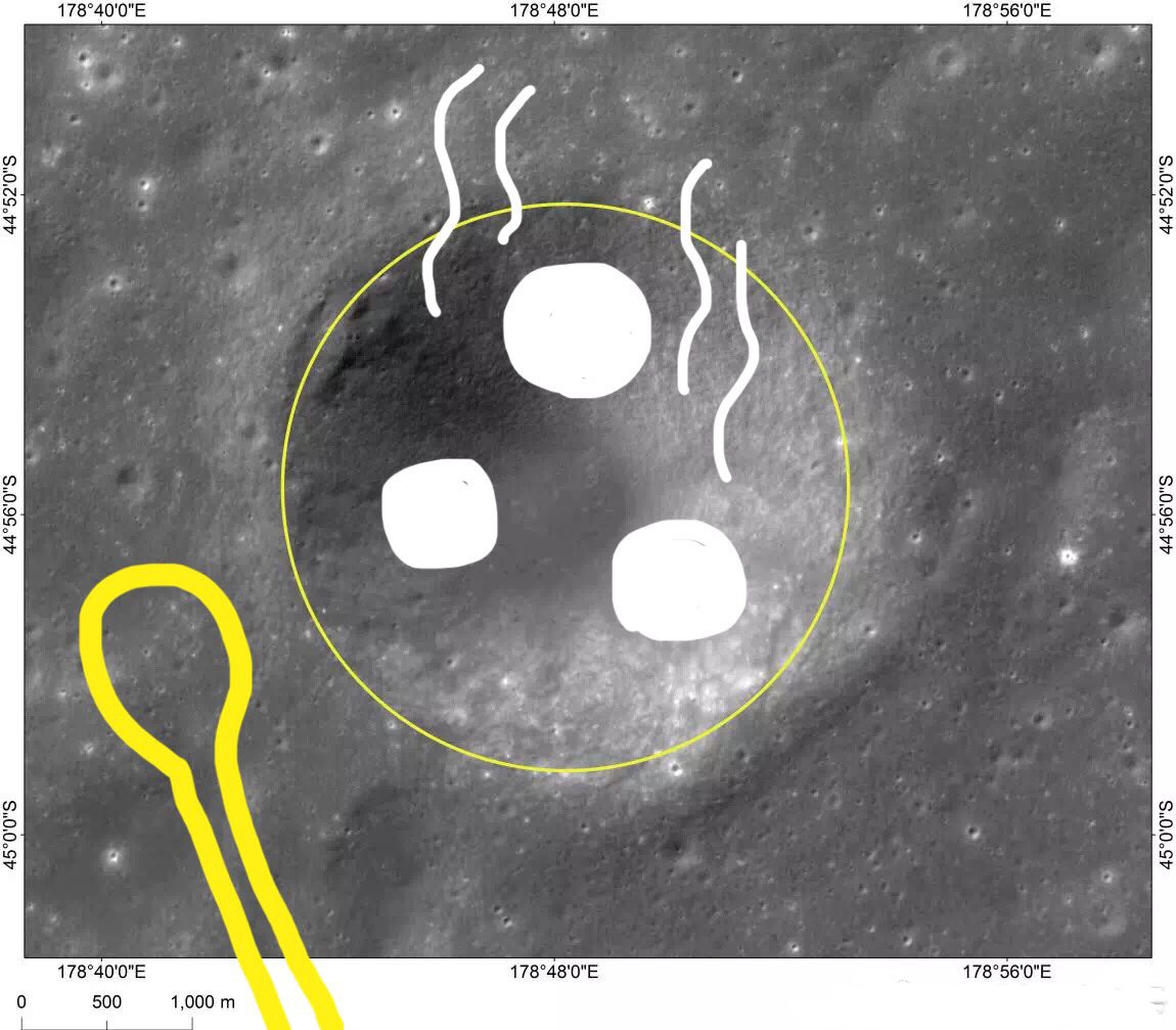 yutu2rover's tweet photo. Happy Lantern Festival! Check out this giant crater! It’s so big and so round, it’d be perfect as a bowl for enjoying some delicious Yuan Xiao, ping-pong ball-sized dumplings made of glutinous rice flour.

How lovely. Mmm~ 😋✨

#Yutu2 #ChangE4 #JadeRabbit https://t.co/MiVDCpyceW