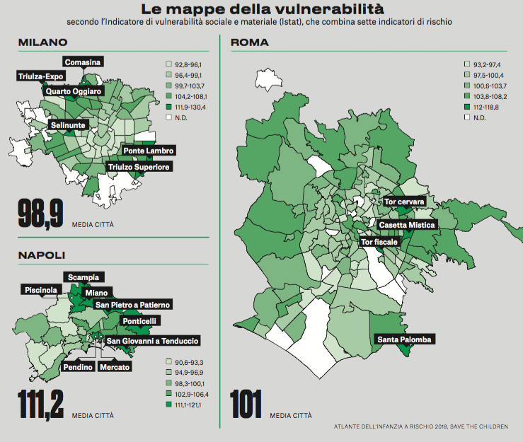 LA POVERTA' DEI BAMBINI CI RIGUARDA ANCHE SE NON VOGLIAMO.
 "In  Italia 1.280.000 bambini vivono in povertà assoluta, un bambino su 8. La povertà non riguarda solo presunti “altri”: il  Mezzogiorno, gli stranieri, le periferie...  #EduSostenibile bit.ly/2SOVusw