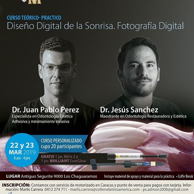 ProfService2008's tweet photo. Colegio de Odontologos Metropolitano y Professional Service te invita a participar nuestros Próximo Curso *Teórico-Práctico*
Hands On *Diseño Digital de la Sonrisa*
*Fotografia Digital*

Dictado por los Dres
Dr Juan Pablo Perez *Especialista en Odontolog… https://t.co/pCtdtP7jYu https://t.co/01ztWYc2Cc