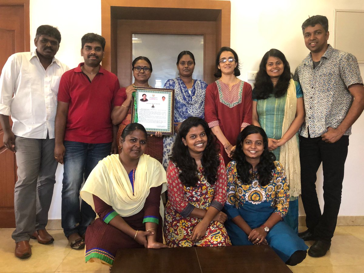 Our research and development team with the Chief Minister’s Tamil Computing Award for our #PiriPori tool. Thank you all for your support and wishes.