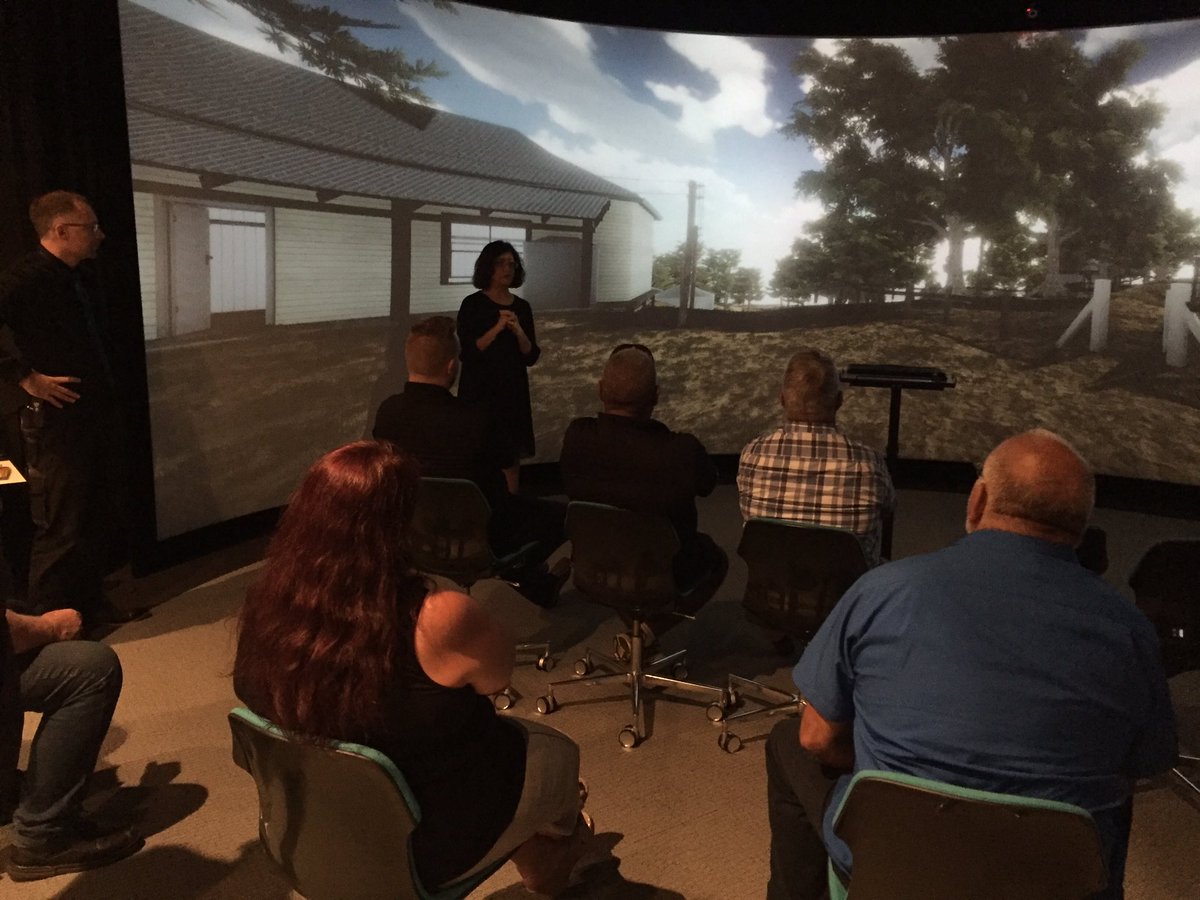 At <a href="/CurtinUni/">Curtin University</a> walking through a virtual version of the old Mogumber mission site as a new way of recording mission history #VirtualReality #StolenGenerations #HighTechHealing
