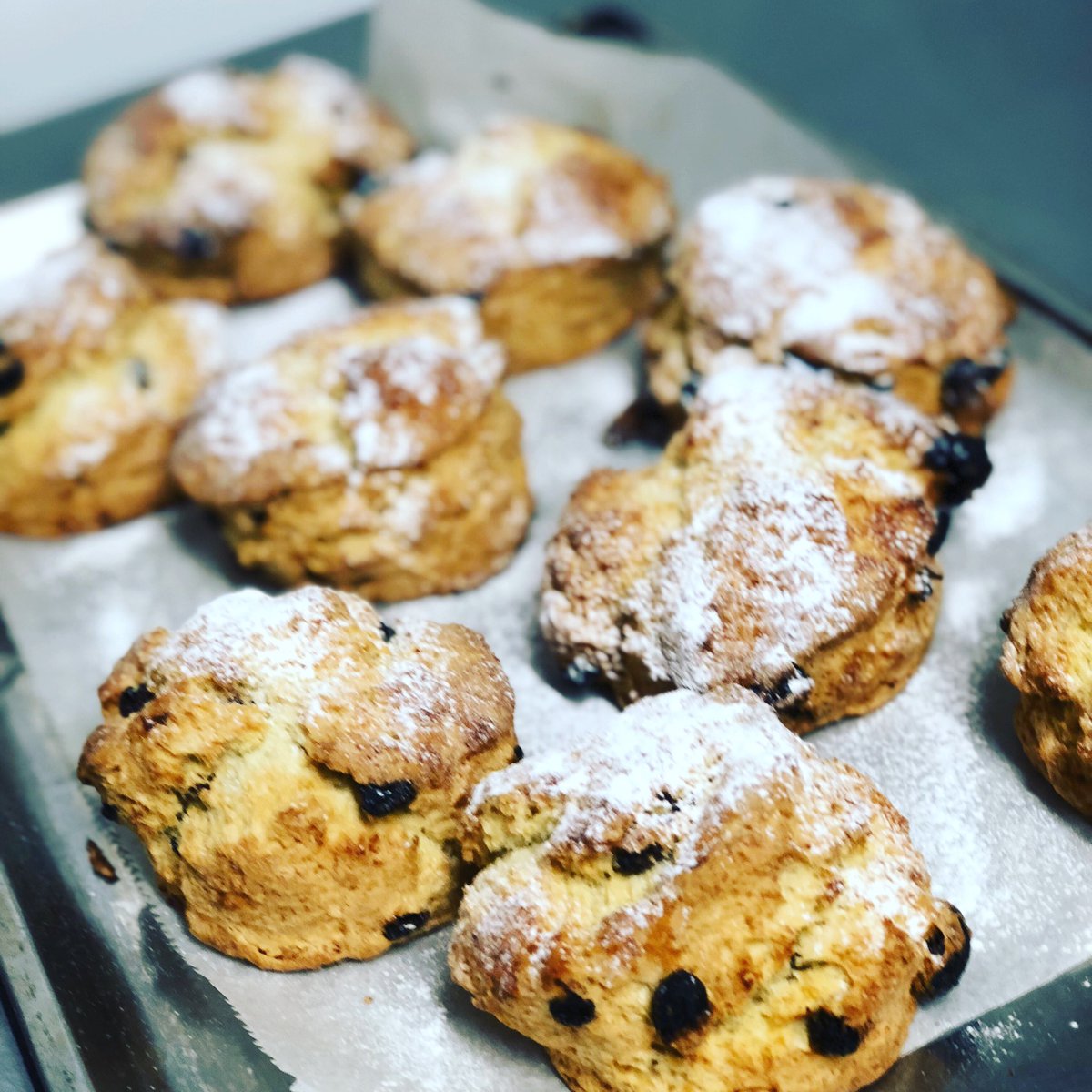 Scones freshly baked every morning, who’d like one with Irish ☘️ butter and homemade preserve 🍓? #scones #baking #everymorning #irishbutter #irish #jam #preserve #intheiven #cheflife #foodofinstagram #foodie #cakesofinstagram