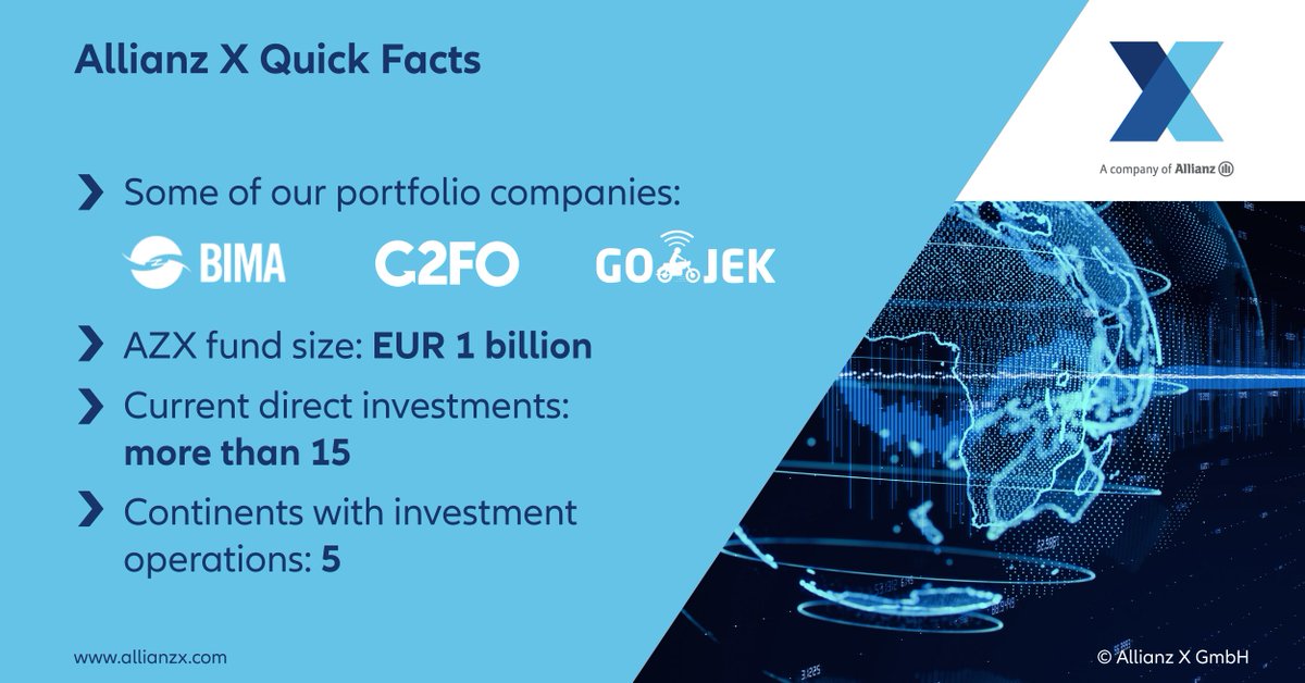 Allianz's tweet photo. Our strategic digital investment unit, @AllianzX, receives additional capital from #Allianz SE, increasing its fund size to €1 billion. This paves the way for more investments in digital #startups in #insurtech and #fintech: https://t.co/sssDVyUCkr https://t.co/5MvfcPiu42