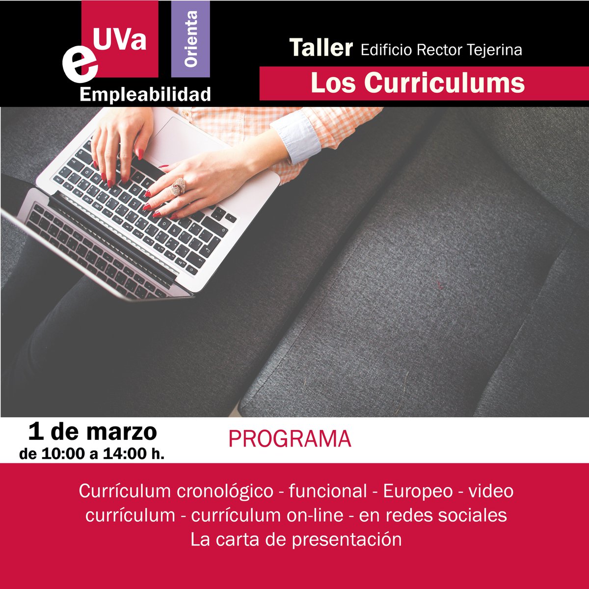 Si necesitas mejorar tu empleabilidad, consulta los cursos que te ofrece @uvaorienta.
Actualmente, hay dos actividades de formación con el plazo de inscripción abierta.
¡Que no se te pasen!
👉Más información: uvaorienta.com