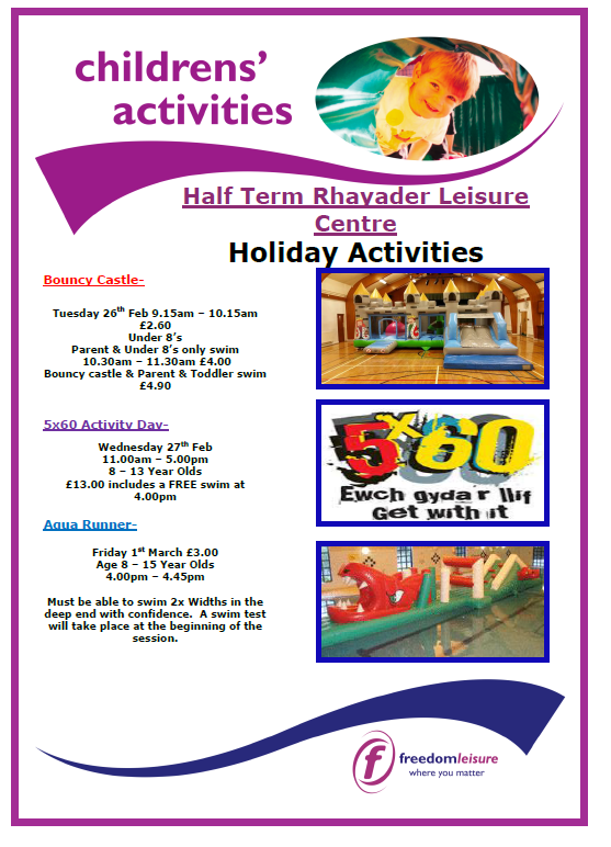 RhayaderLC's tweet photo. Half Term Activities https://t.co/9DjE4Cfvy8