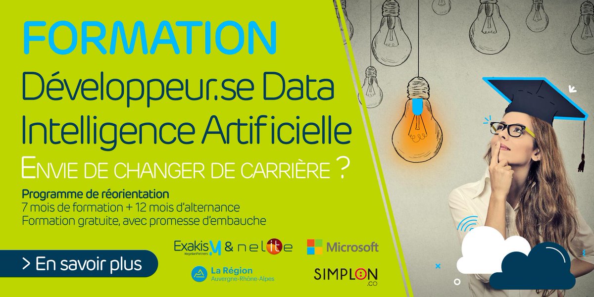 EXAKIS_NELITE's tweet photo. Dans le cadre de sa stratégie de développement de l’IA, @EXAKIS_Officiel @NeliteCorp , avec @microsoftfrance , lance sa première promotion de développeurs(ses) Data IA avec le soutien de la @auvergnerhalpes
Postulez avant le 28 février à @SimplonLyon ➡️ https://t.co/Tb83tOSor0 https://t.co/xK3t6wmBlR