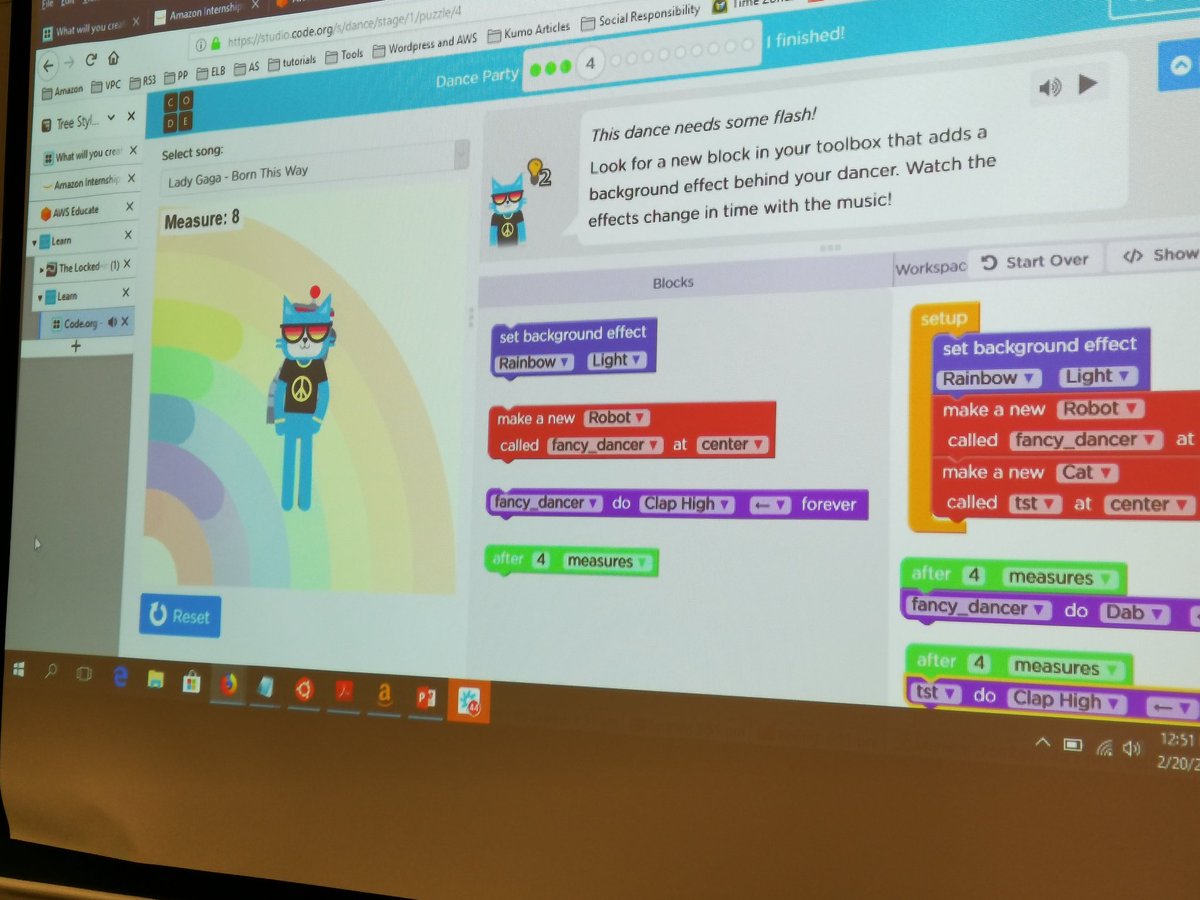 Hour of Code @codeorg @twcodebot doing a dance with creativity, computational thinking, problem solving and active learning experiences. @WCEDnews @WCED_HOD @KarenR_Dudley18 @elzetteb @christellebark #codeorg #codinglanguage @AWS #coding #ZAedu