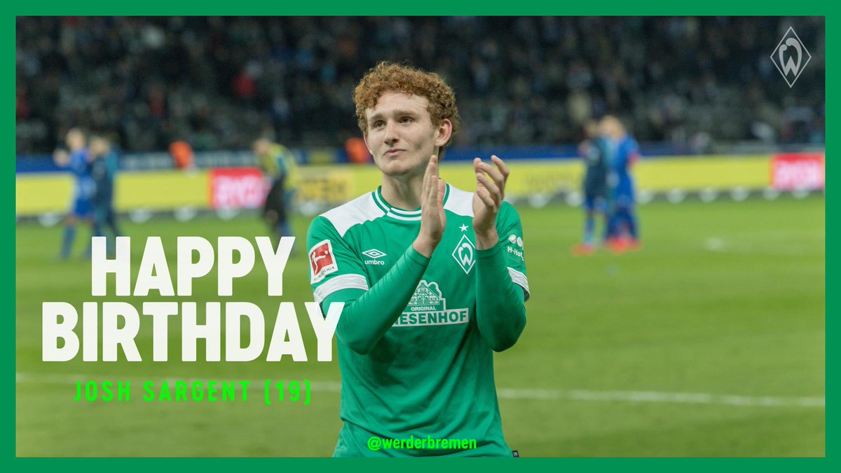 werderbremen_en's tweet photo. What a future he has ahead of him 🙌

Happy birthday, @joshsargent! 🎉🎂

#werder https://t.co/dhe66W2zop