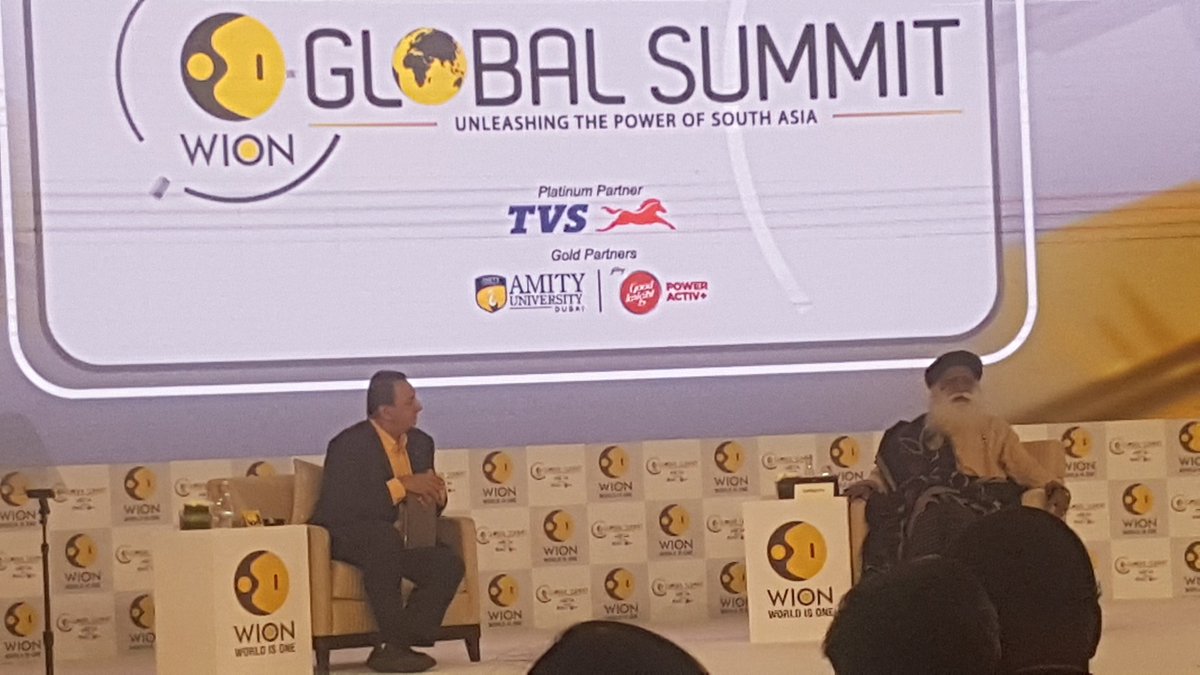 Sujeet111's tweet photo. Sadhguru in conversation with Riz Khan at #WIONGlobalSummit Dubai https://t.co/bte4un1m9i