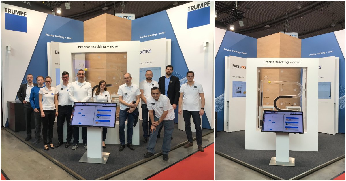 Precise tracking – now! Tag 2 der @LogiMAT_Messe hat begonnen. Erleben Sie #TRUMPF erstmals gemeinsam mit #BeSpoon und <a href="/XETICS_GmbH/">XETICS GmbH</a> bei der Präsentation unseres Indoor-Lokalisierungssystems. #trackandtrace logimat-messe.de