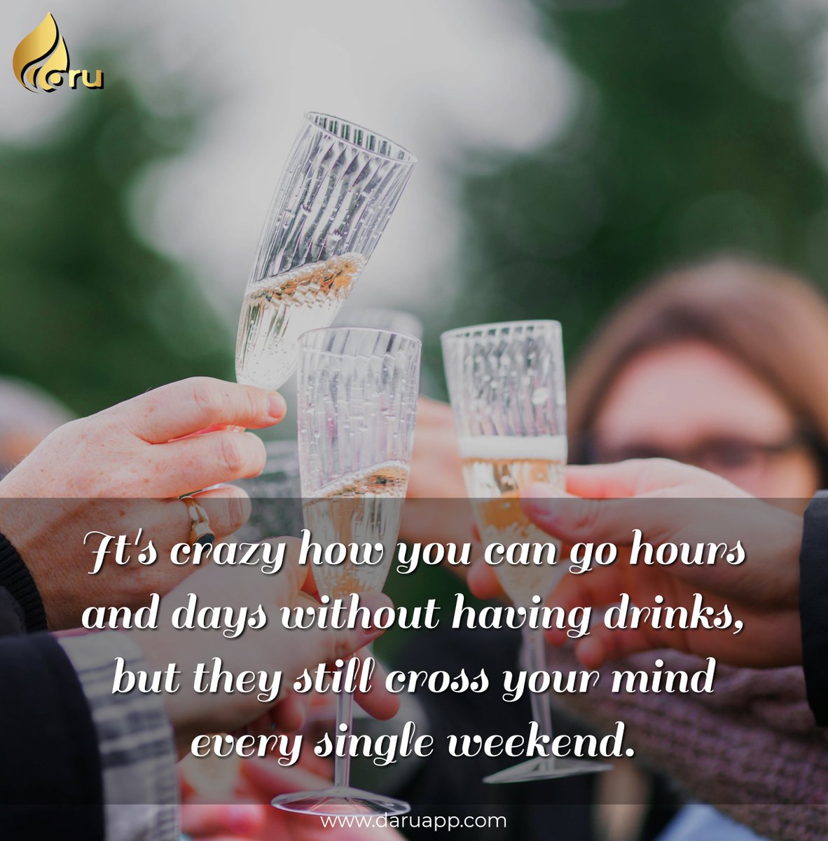 daruindia's tweet photo. It's hard to keep ourselves away from the things which we enjoy. So grab your drinks this weekend and don't forget to enjoy responsibly! 
#daru #daruapp #saycheers #enjoyresponsibly #talesofdaru #drinks #missingday #party #alcohol #liquor #wednesdaywisdom #cocktails #whisky #wine https://t.co/lyMohvMK07