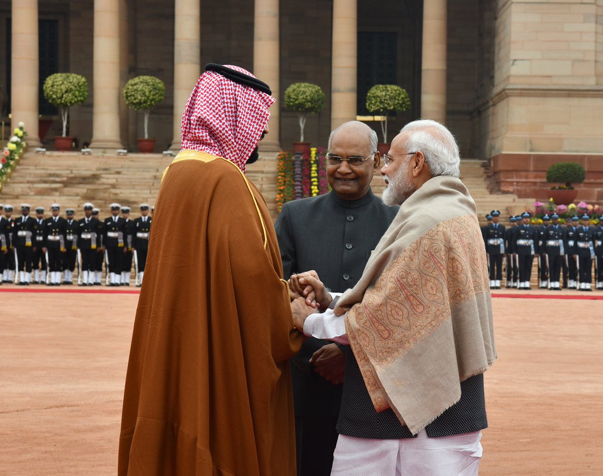 Your Royal Highness, आपकी यात्रा ने हमारे रिश्तों के तेज विकास को एक नया आयाम दिया। 
मैं एक बार फिर, हमारे निमंत्रण को स्वीकार करने के लिए रॉयल हाईनेस का शुक्रिया अदा करता हूँ। मैं उनके और प्रतिनिधिमंडल के सभी सदस्यों की भारत में सुखद प्रवास की कामना भी करता हूँ: PM <a href="/narendramodi/">Narendra Modi</a>