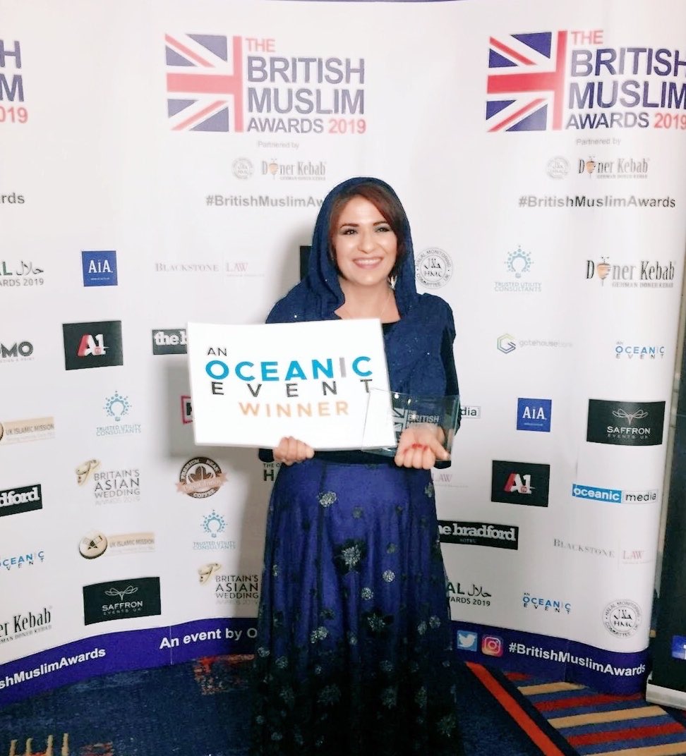 Thrilled to win Woman of the Year at #BritishMuslimAwards As a girl I fought cultural barriers to study, ignored careers advisor who said girls like me didn’t go to uni & my novel’s being published despite industry’s rejections Proves girls like me CAN Thx everyone 4 ur support